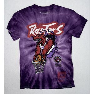 MITCHELL & NESS Men's Small NBA Toronto Raptors Hardwood Classics Tie Dye‎ Shirt